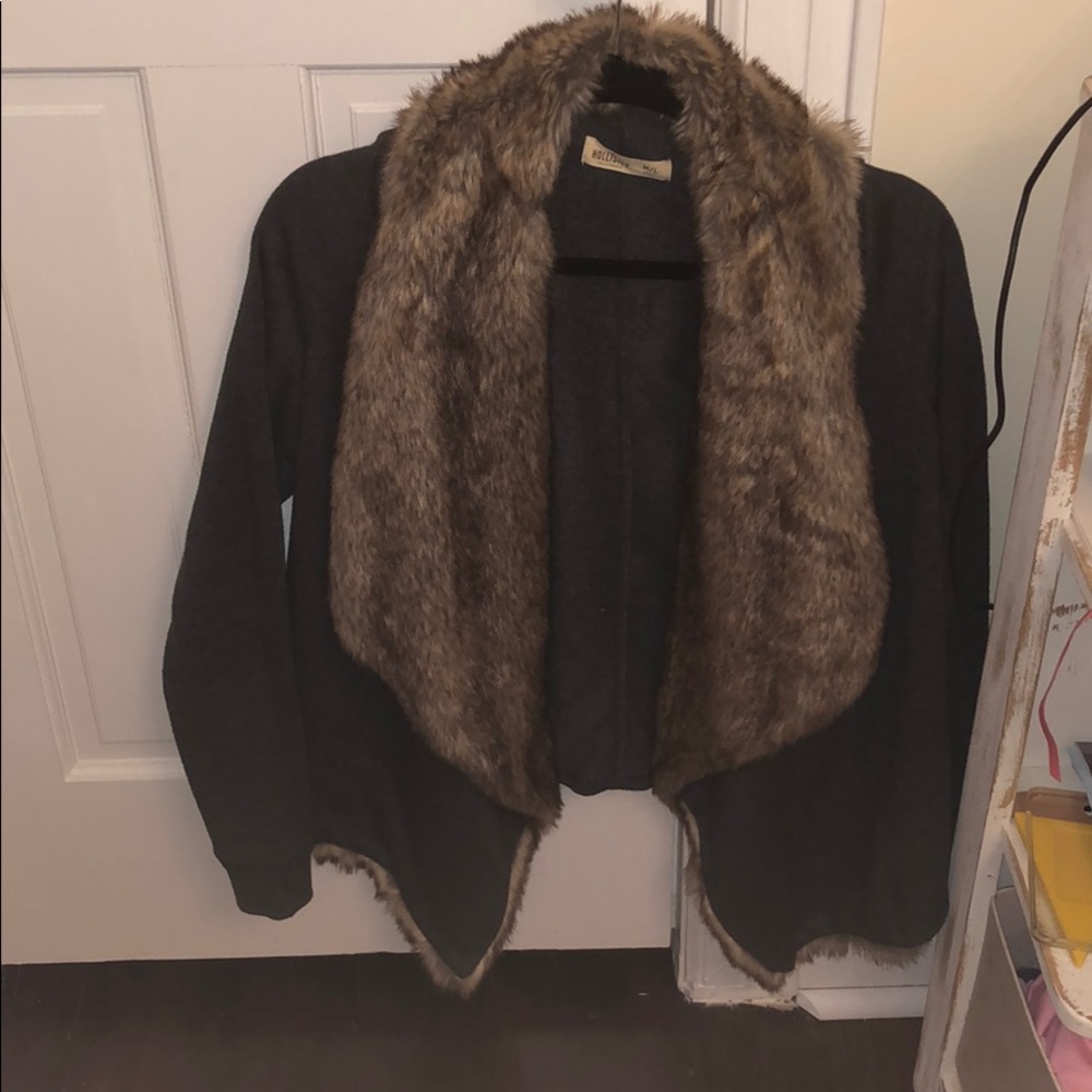 Hollister Faux Fur Cardigan